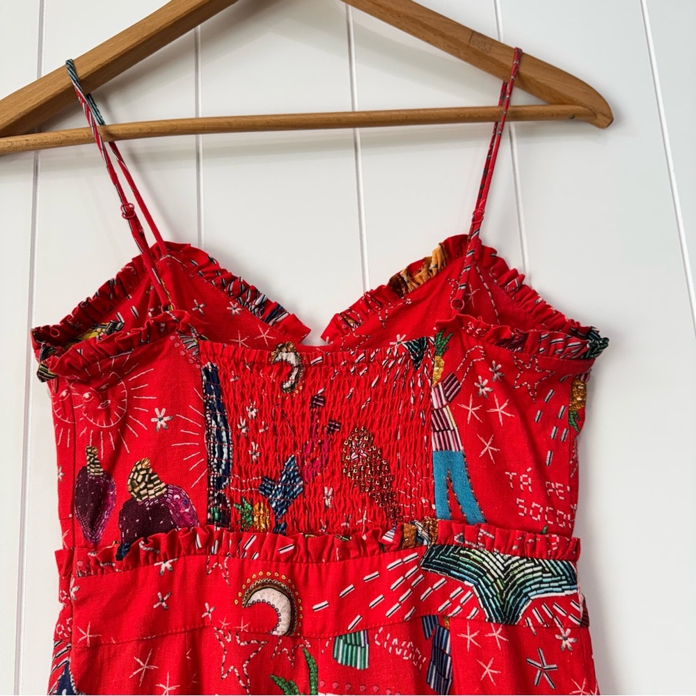 FARM Rio Red Spaghetti Strap Printed Jumpsuit - Picture 7 of 16